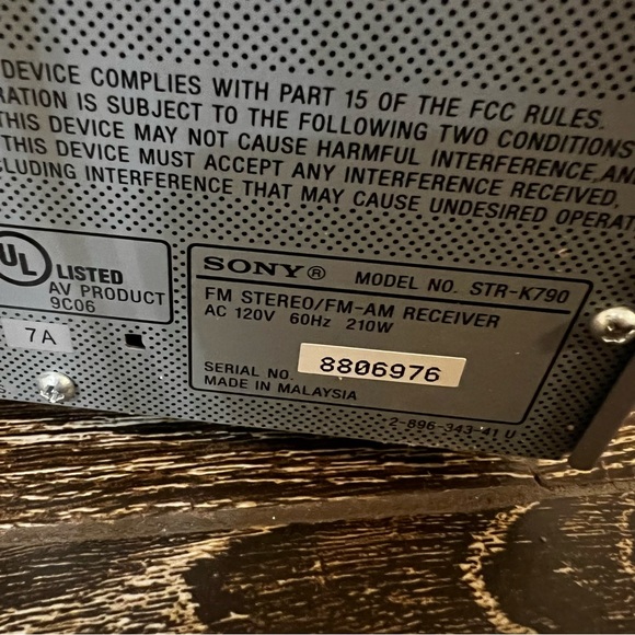 SONY FM Stereo AM/FM Receiver Vtg STR-K790 - Picture 7 of 12